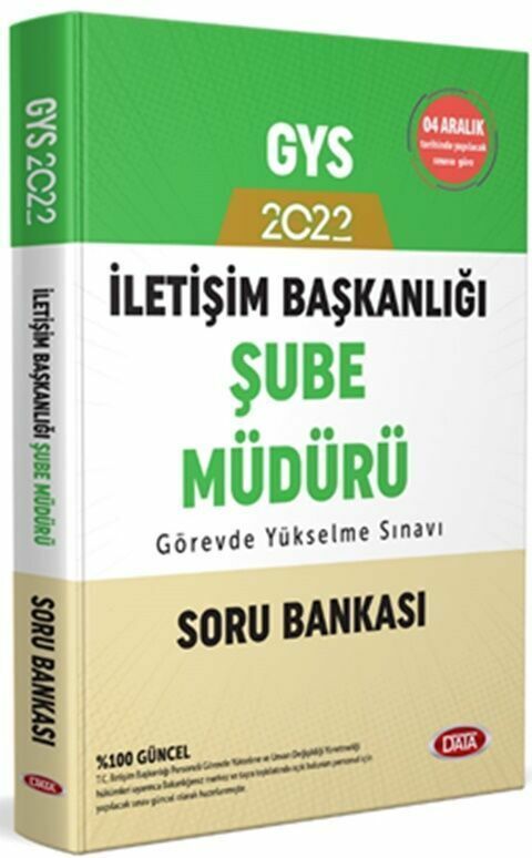 Data Yayınları GYS İletişim Başkanlığı Şube Müdürü Soru Bankası