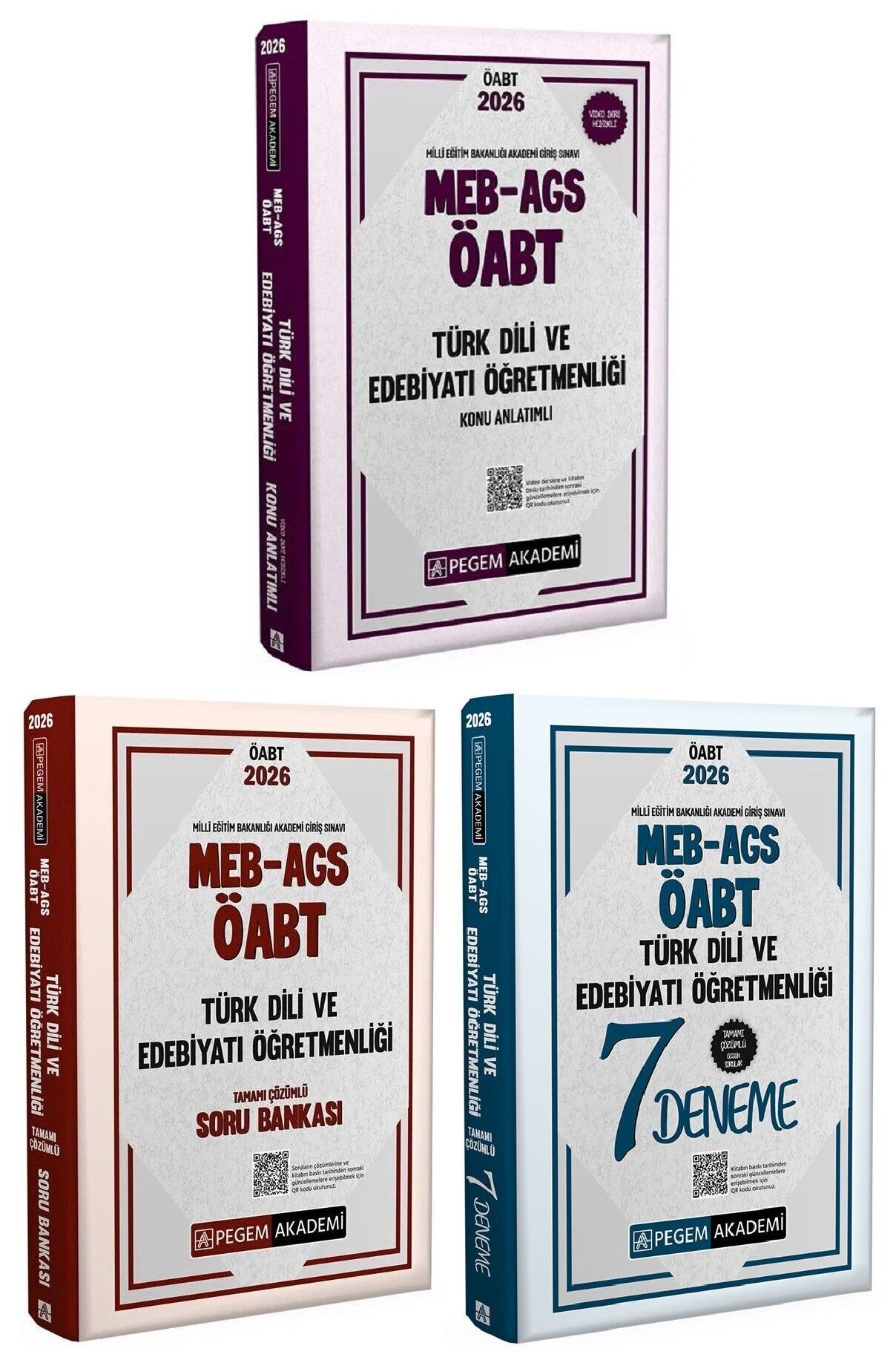 Pegem 2026 ÖABT MEB-AGS Türk Dili ve Edebiyatı Öğretmenliği Konu + Soru Bankası + 7 Deneme 3 lü Set Pegem Akademi Yayınları