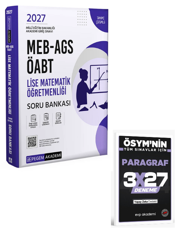 Pegem 2027 ÖABT MEB-AGS Lise Matematik Öğretmenliği Soru Bankası Çözümlü+ Anla Kazan Paragraf