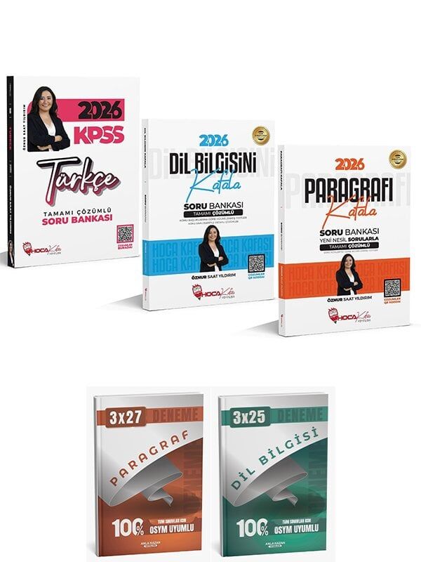 Anla Kazan + Hoca Kafası 2026 KPSS Türkçe + Paragraf + Dil Bilgisi Soru Bankası 3 lü Set - Öznur Saat Yıldırım Anla Kazan + Hoca Kafası Yayınları