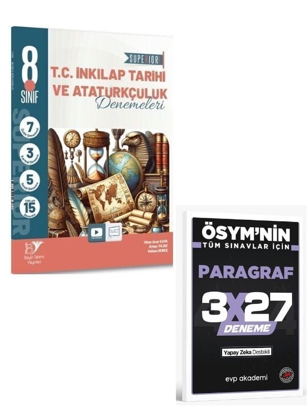 BeyinTakımı 2027 8. Sınıf LGS T.C. İnkılap Tarihi ve Atatürkçülük Superıor 15 li Deneme+ EVP Akademi Paragraf