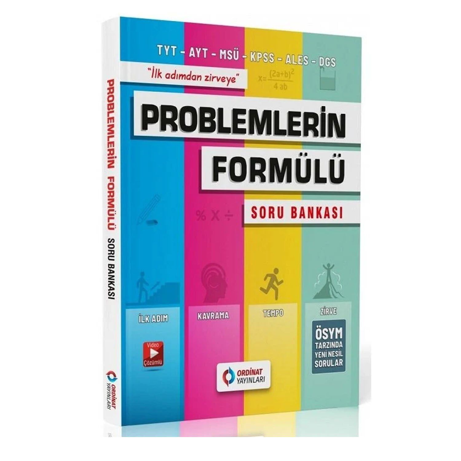 Ordinat YKS TYT AYT KPSS MSÜ ALES Problemlerin Formülü Soru Bankası Ordinat Yayınları