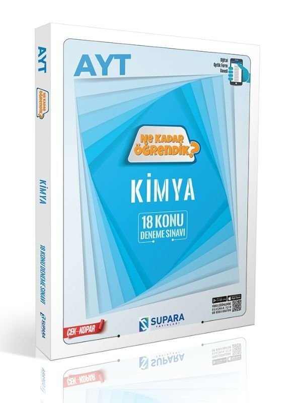 Supara AYT Kimya 18 Konu Deneme Ne Kadar Öğrendik Çek Kopar Supara Yayınları
