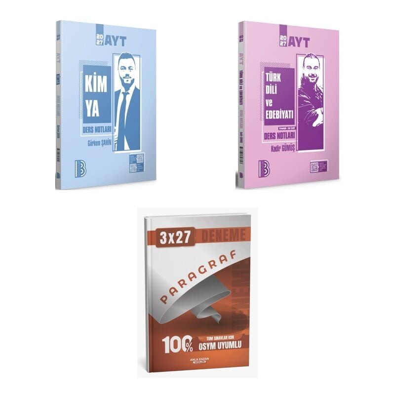 2027 Benim Hocam AYT Kimya + Edebiyat Türk Dili ve Edebiyatı Konu + anla kazan paragraf deneme 3'lü Set