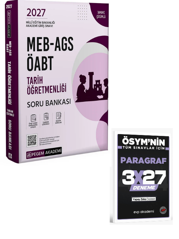 Pegem 2027 ÖABT MEB-AGS Tarih Öğretmenliği Soru Bankası Çözümlü+ Anla Kazan Paragraf