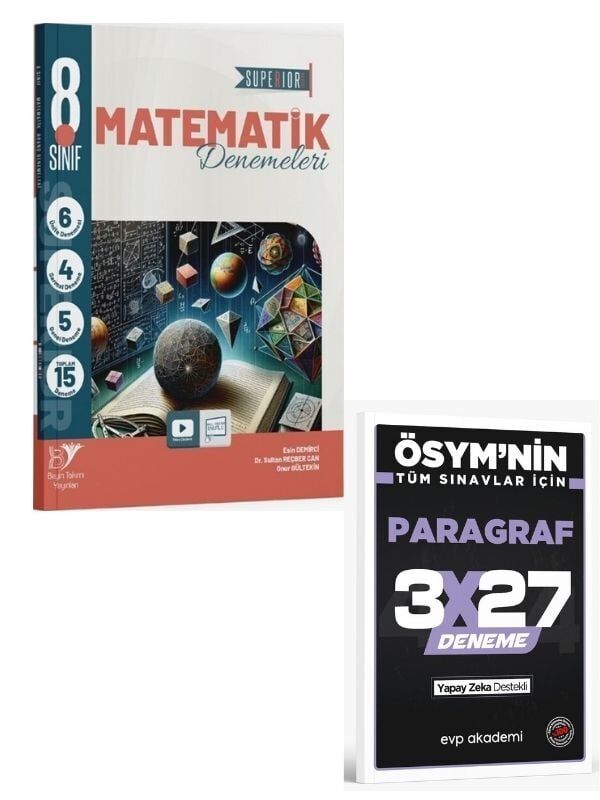 BeyinTakımı 2027  8. Sınıf LGS Matematik Superıor 15 li Deneme+ EVP Akademi Paragraf