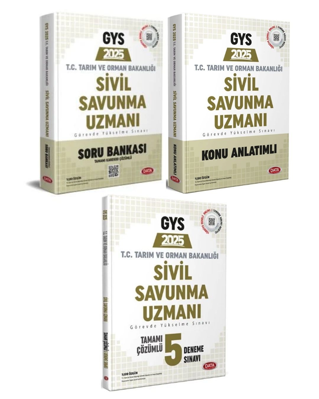 Data 2025 GYS Tarım ve Orman Bakanlığı Sivil Savunma Uzmanı Konu + Soru + 5 Deneme 3 Kitap Set Data