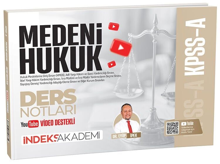 İndeks Akademi 2026 KPSS A Grubu Medeni Hukuk Video Ders Notları - Eyüp İpek İndeks Akademi Yayıncılık