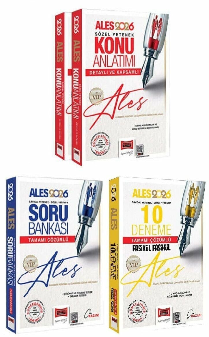 Yargı 2026 ALES VIP Konu + Soru Bankası + 10 Deneme 3 lü Set Yargı Yayınları