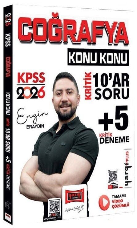 Yargı 2026 KPSS Coğrafya Konu Konu Kritik 10 ar Soru + 5 Deneme Çözümlü - Engin Eraydın Yargı Yayınları