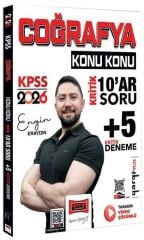 Yargı 2026 KPSS Coğrafya Konu Konu Kritik 10 ar Soru + 5 Deneme Çözümlü - Engin Eraydın Yargı Yayınları