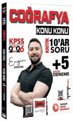 Yargı 2026 KPSS Coğrafya Konu Konu Kritik 10 ar Soru + 5 Deneme Çözümlü - Engin Eraydın Yargı Yayınları