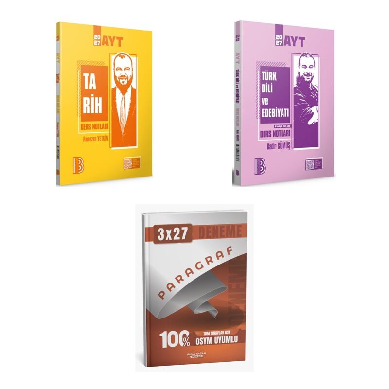2027 Benim Hocam AYT Tarih + Edebiyat Türk Dili ve Edebiyatı Konu + anla kazan paragraf deneme 3'lü Set