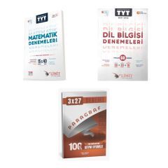 2027 Limit TYT Matematik 15x40 + Türkçe Dil Bilgisi 60 Deneme Deneme + anla kazan paragraf deneme 3'lü Set