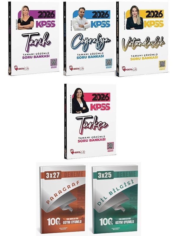 Anla Kazan + Hoca Kafası 2026 KPSS Tarih + Coğrafya + Vatandaşlık + Türkçe Soru Bankası 4 lü Set Anla Kazan + Hoca Kafası Yayınları