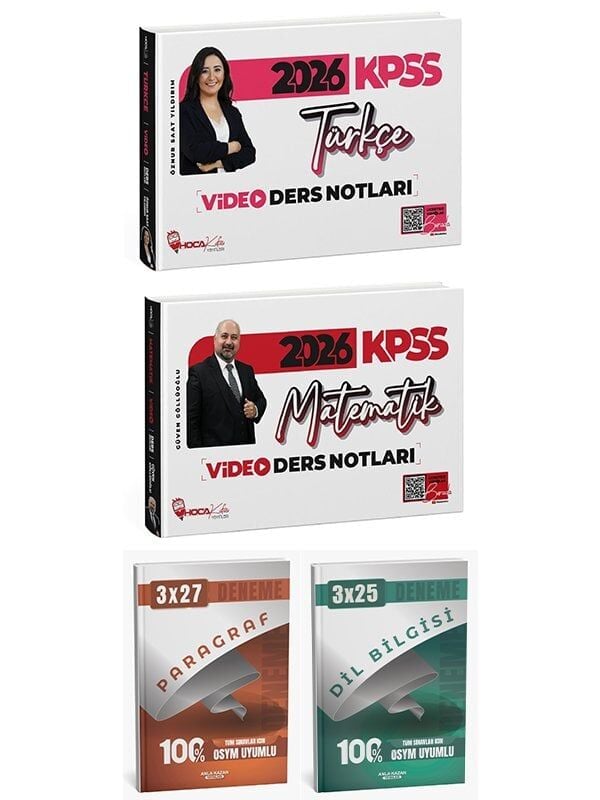 Anla Kazan + Hoca Kafası 2026 KPSS Türkçe + Matematik Video Ders Notları 2 li Set Anla Kazan + Hoca Kafası Yayınları