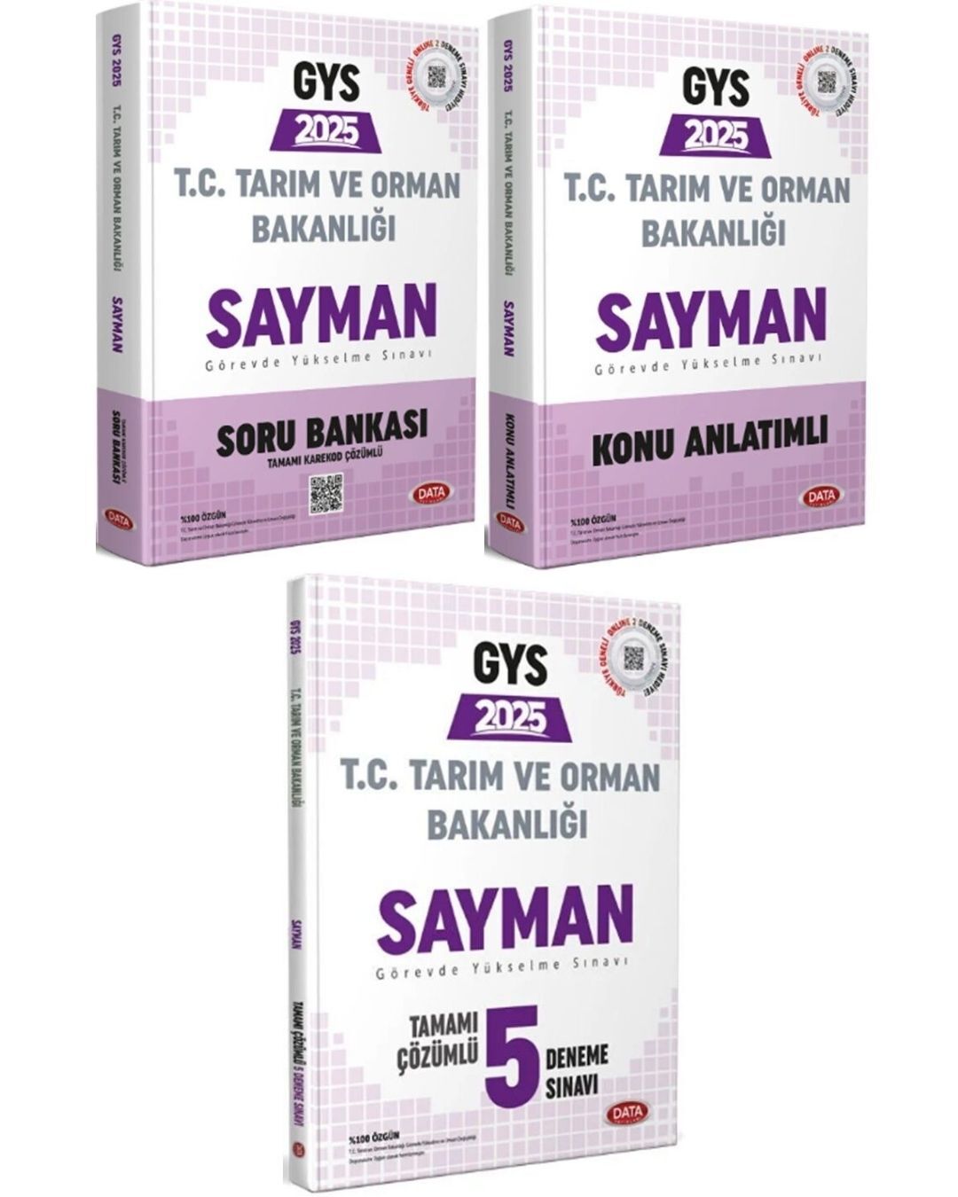 Data 2025 GYS Tarım ve Orman Bakanlığı Sayman Konu + Soru + 5 Deneme 3 Kitap Set Data Yayınları