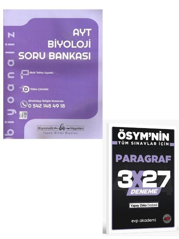 Biyoanaliz 2027 AYT Biyoloji Soru Bankası+ EVP Akademi Paragraf