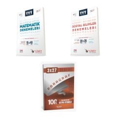 2027 Limit TYT Matematik 15x40 + Sosyal Bilimler 20x20 Deneme + anla kazan paragraf deneme 3'lü Set