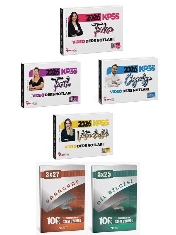 Anla Kazan + Hoca Kafası 2026 KPSS Türkçe + Tarih + Coğrafya + Vatandaşlık Video Ders Notları 4 lü Set Anla Kazan + Hoca Kafası Yayınları