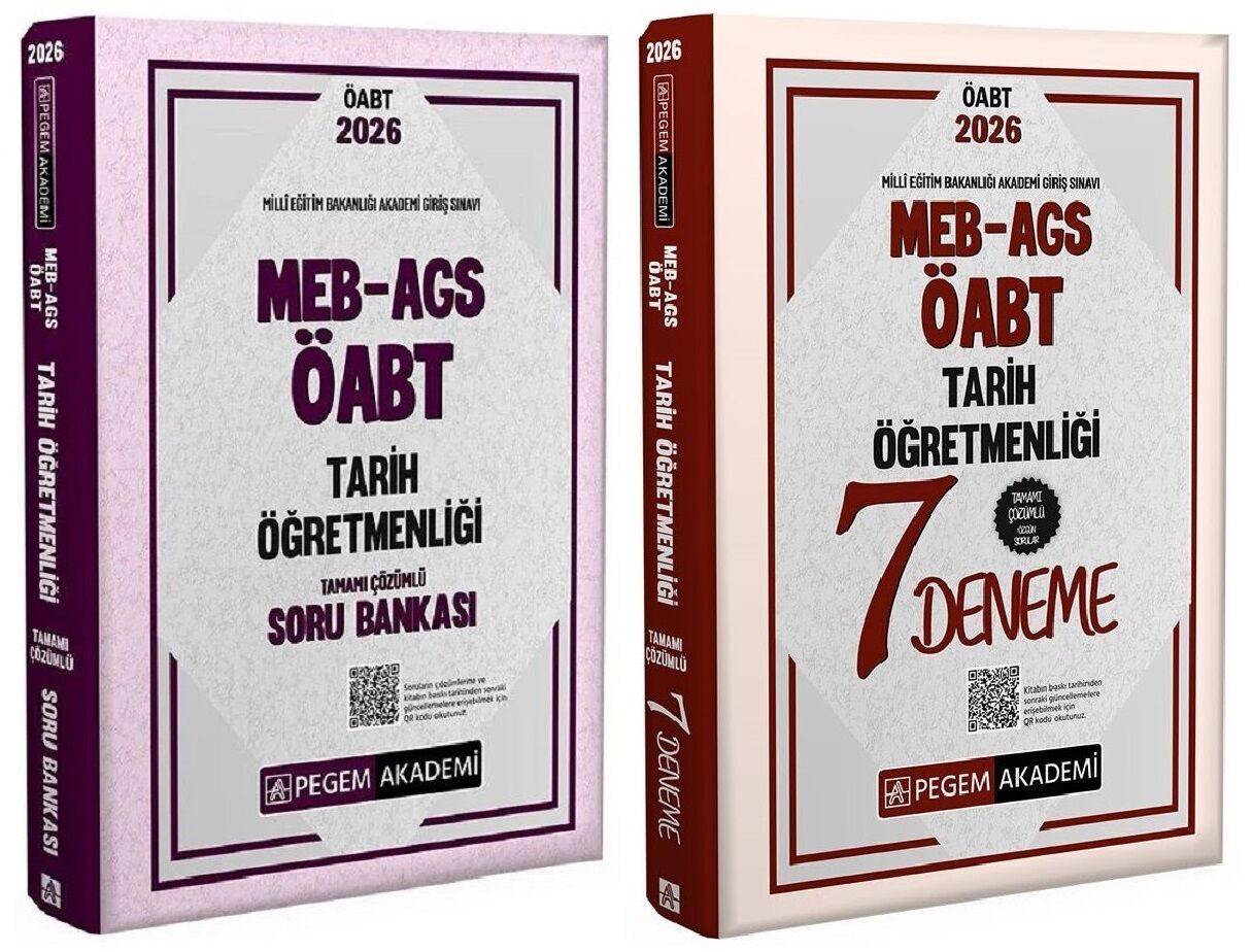 Pegem 2026 ÖABT MEB-AGS Tarih Öğretmenliği Soru Bankası + 7 Deneme 2 li Set Pegem Akademi Yayınları