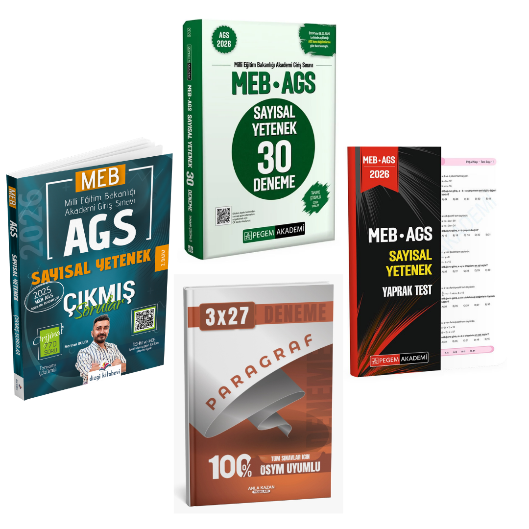 Pegem 2026 MEB AGS Sayısal Yetenek 30 Deneme + MEB AGS Sayısal Yetenek Çıkmış Sorular + Yaprak Test Seti