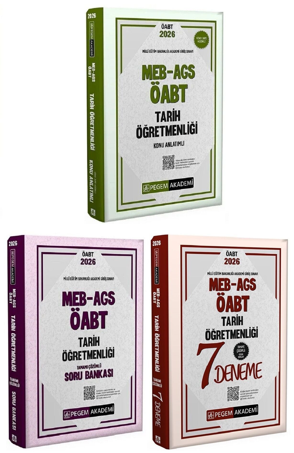 Pegem 2026 ÖABT MEB-AGS Tarih Öğretmenliği Konu + Soru Bankası + 7 Deneme 3 lü Set Pegem Akademi Yayınları