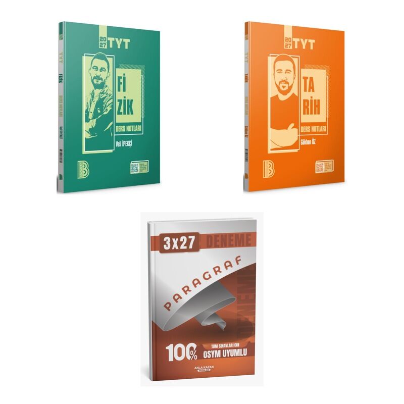 2027 Benim Hocam TYT Fizik + Tarih Konu + anla kazan paragraf deneme 3'lü Set