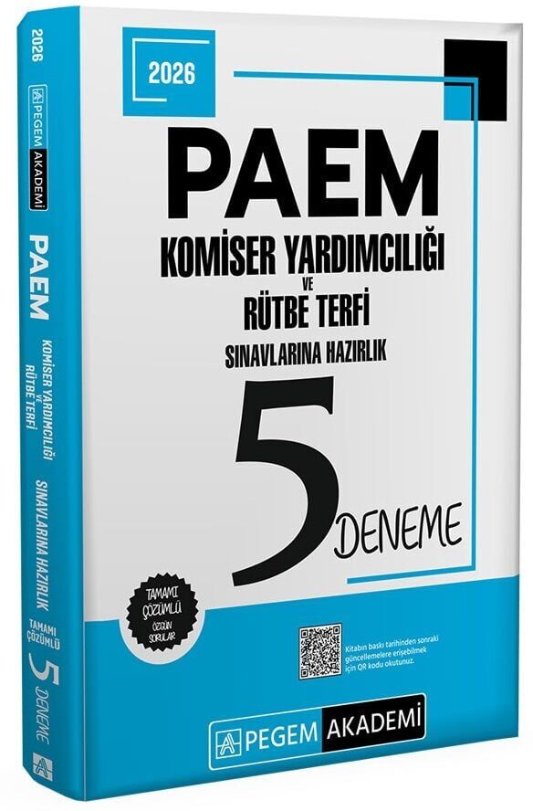 Pegem 2026 PAEM Komiser Yardımcılığı ve Rütbe Terfi 5 Deneme Çözümlü Pegem Akademi Yayıncılık