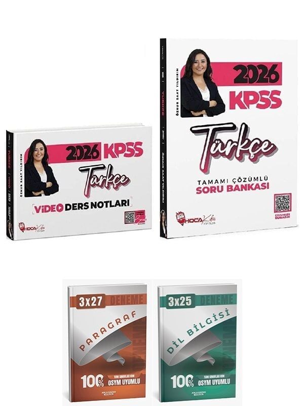 Anla Kazan + Hoca Kafası 2026 KPSS Türkçe Video Ders Notları + Soru Bankası 2 li Set - Öznur Saat Yıldırım Anla Kazan + Hoca Kafası Yayınları