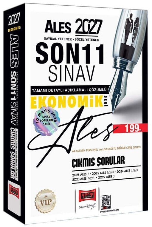 Yargı 2027 ALES Son 11 Sınav Çıkmış Sorular Çözümlü Ekonomik Seri Yargı Yayınları