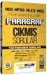 Yediiklim Yayınları AGS KPSS ALES DGS Tüm Adaylar İçin Paragraf Tamamı PDF Çözümlü Tüm Paragraf Soruları Çıkmış Sorular