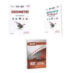 2027 Limit TYT AYT Geometri + Biyoloji Dopamin Soru + anla kazan paragraf deneme 3'lü Set
