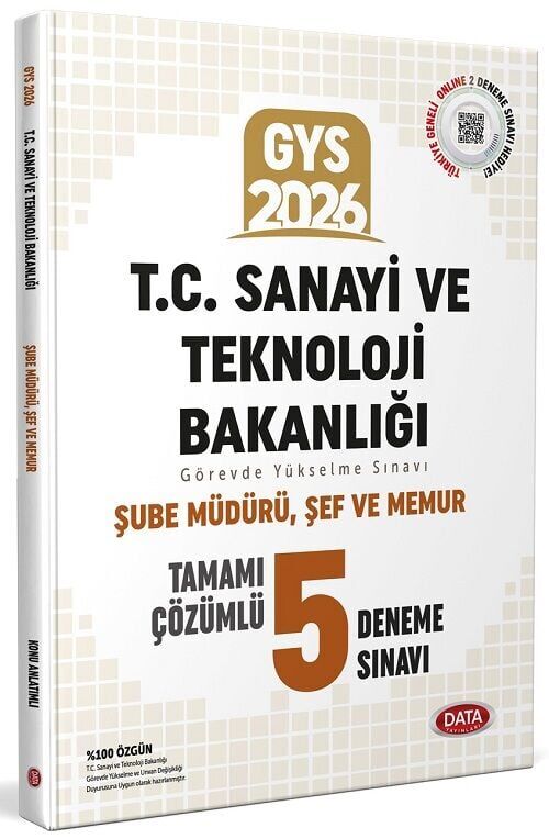 Data 2026 GYS Sanayi ve Teknoloji Bakanlığı Şube Müdürü, Şef ve Memur 5 Deneme Çözümlü Görevde Yükselme Data Yayınları