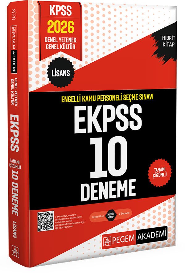 Pegem 2026 E-KPSS Lisans Engelli Kamu Personeli Seçme Sınavı Tamamı Çözümlü 10 Deneme