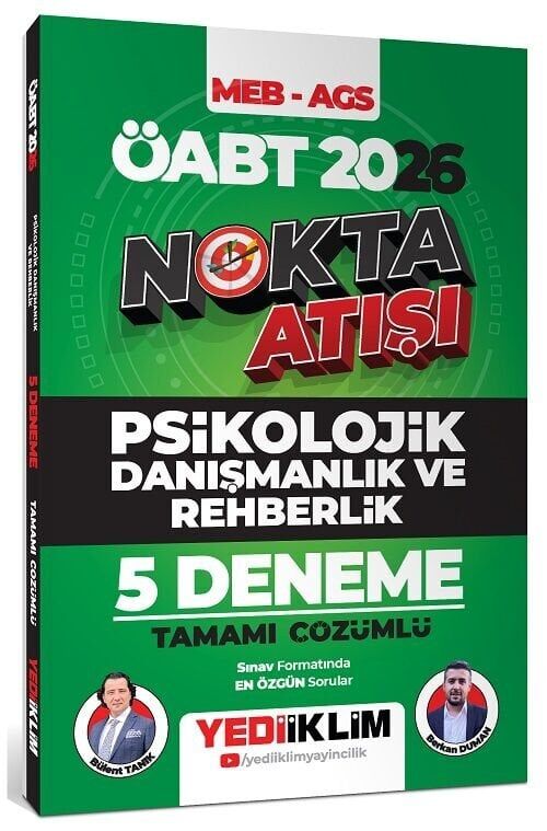 Yediiklim 2026 ÖBT MEB-AGS Psikolojik Danışmanlık ve Rehberlik Nokta Atışı 5 Deneme Çözümlü - Bülent Tanık Yediiklim Yayınları