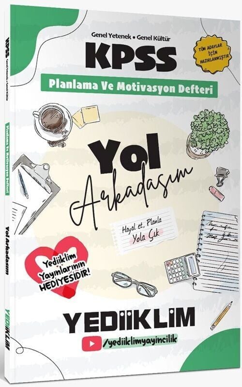ÜCRETSİZ - Yediiklim KPSS Genel Yetenek Genel Kültür Yol Arkadaşım Planlama ve Motivasyon Defteri Yediiklim Yayınları