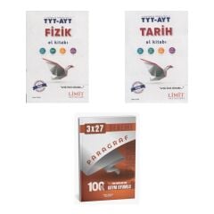 2027 Limit TYT AYT Fizik + Tarih El Kitabı + anla kazan paragraf deneme 3'lü Set