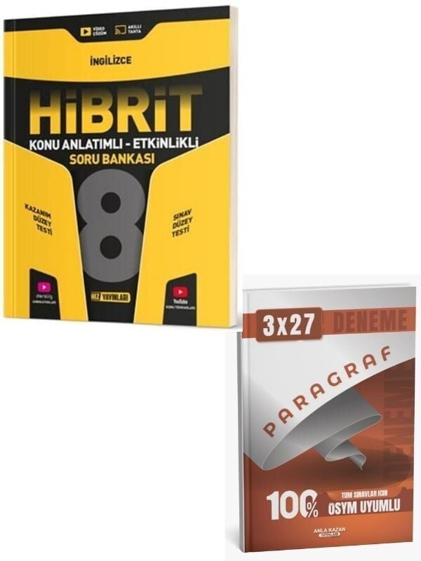 Hız 2027 8. Sınıf İngilizce HİBRİT Konu Anlatımlı Etkinlikli Soru Bankası+ Anla  Kazan Paragraf