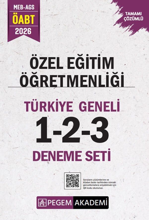 Pegem 2026 ÖABT MEB-AGS Özel Eğitim Öğretmenliği Türkiye Geneli 3 Deneme (1-2-3) Pegem Akademi Yayınları
