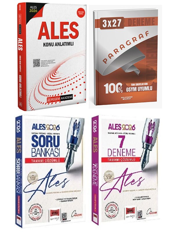 Pegem + Yargı 2026 ALES Konu Anlatım + Soru + 7 Deneme + Anla Kazan Paragraf Deneme 4 lü Set