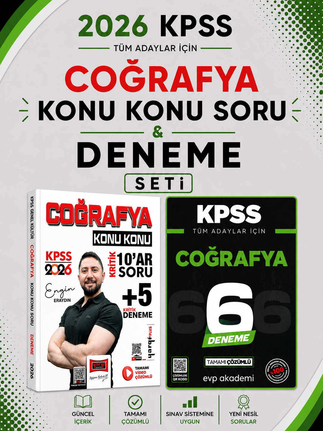 Yargı KPSS Coğrafya Konu Konu Kritik 10ar Soru + Deneme & KPSS Coğrafya EVP Akademi Seti