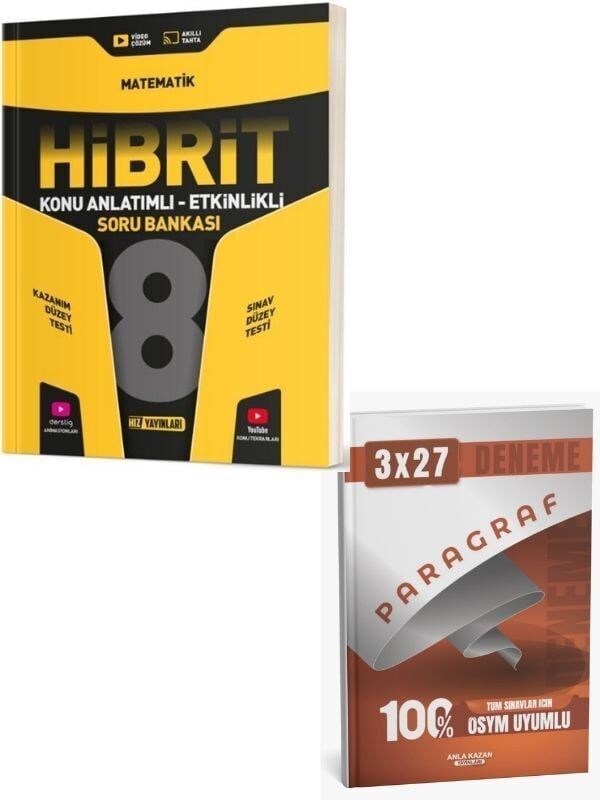Hız 2027 8. Sınıf Matematik HİBRİT Konu Anlatımlı Etkinlikli Soru Bankası+ Anla Kazan Paragraf