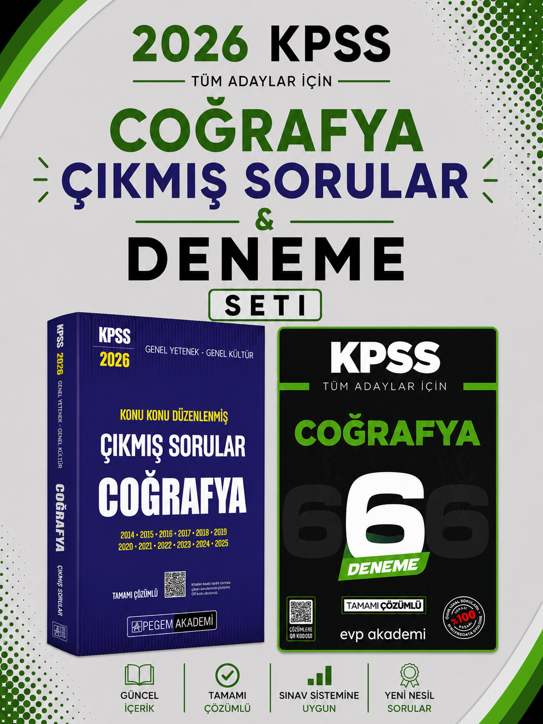 Pegem 2026 KPSS Coğrafya Çıkmış Sorular & KPSS Coğrafya 6 Deneme EVP Akademi Seti