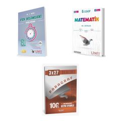 2027 Limit 8. Sınıf Fen Kronometre Bilimleri Soru + Matematik El Kitabı + anla kazan paragraf deneme 3'lü Set