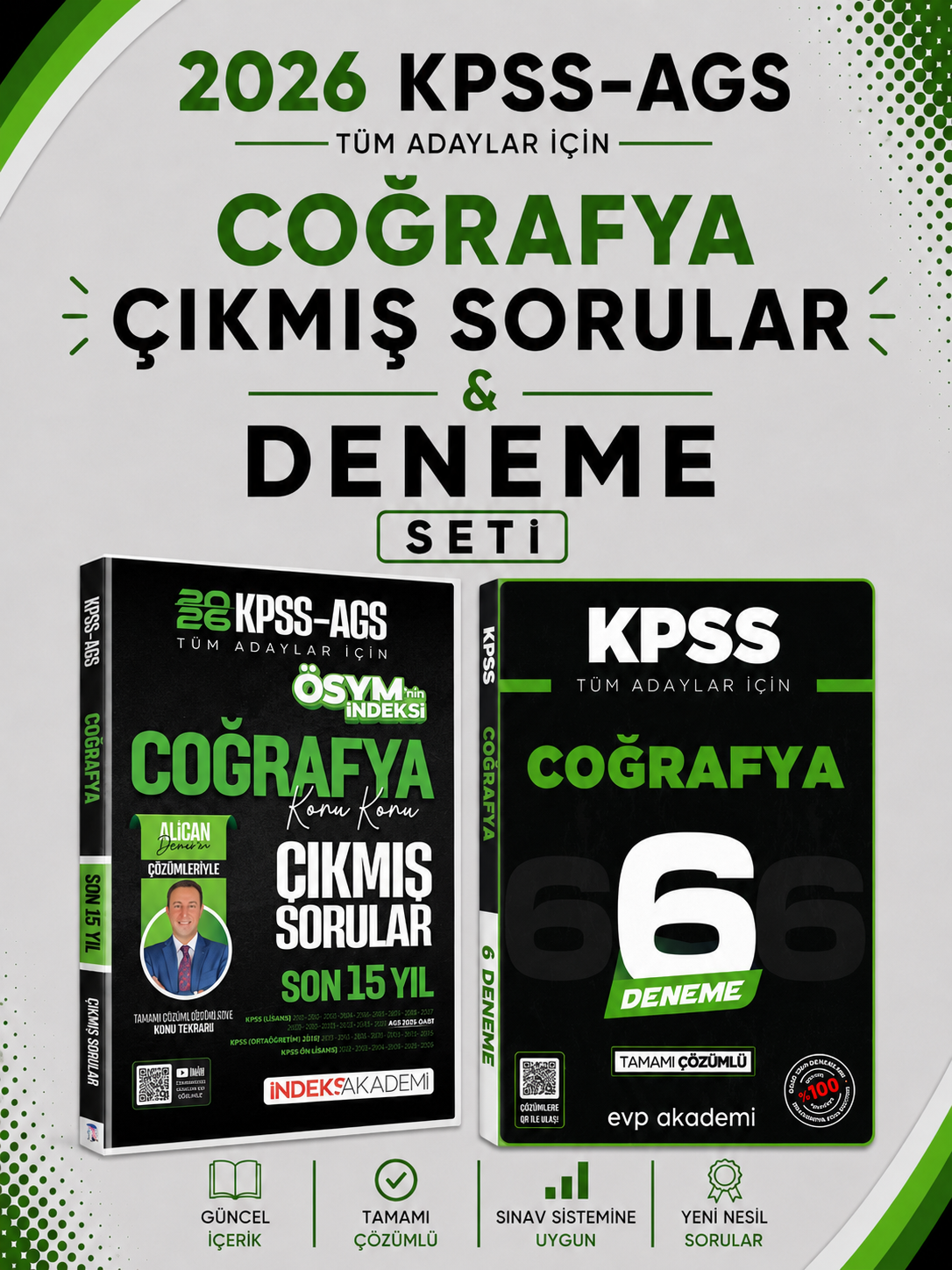 İndeks 2026 KPSS Coğrafya Çıkmış Sorular & KPSS Coğrafya 6 Deneme EVP Akademi Seti