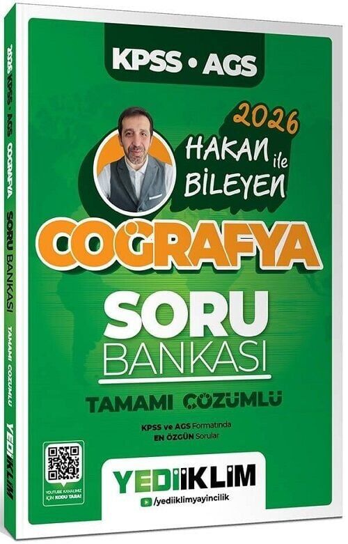 Yediiklim 2026 KPSS MEB-AGS Coğrafya Soru Bankası Çözümlü - Hakan Bileyen Yediiklim Yayınları