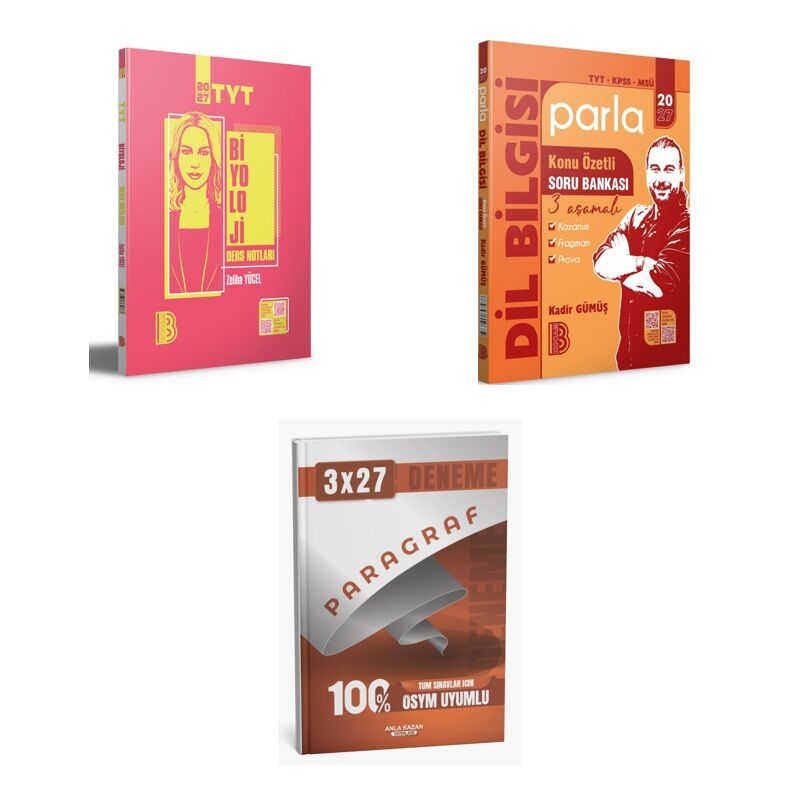 2027 Benim Hocam TYT Biyoloji + Türkçe KPSS MSÜ Parla Dil Bilgisi Konu Özetli Konu + Ankapade 3'lü Set