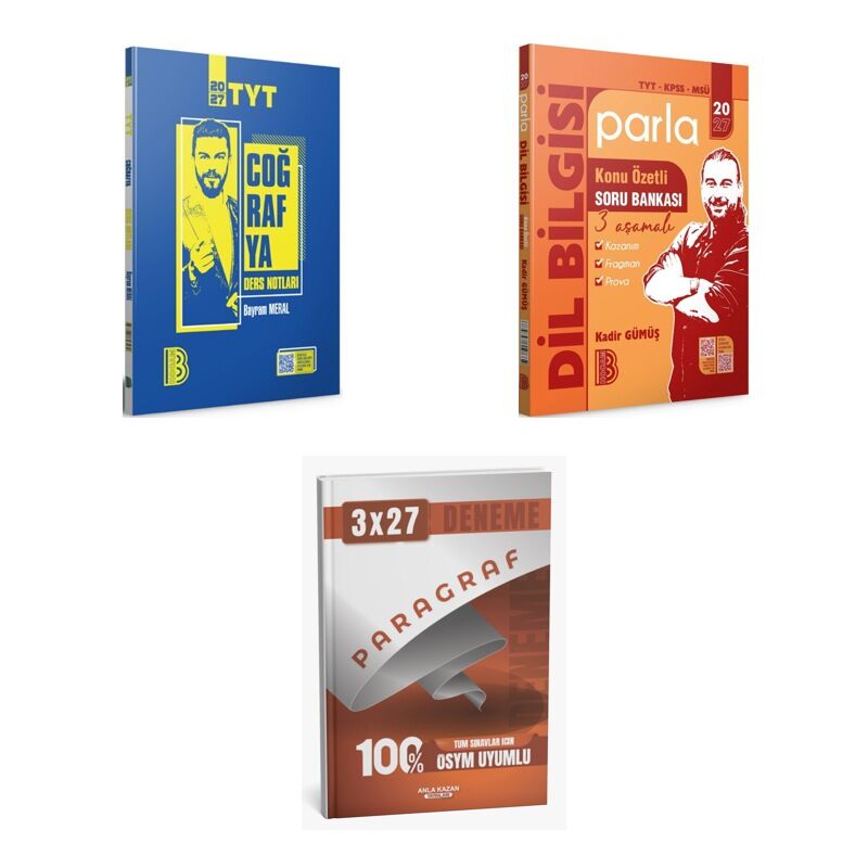 2027 Benim Hocam TYT Coğrafya + Türkçe KPSS MSÜ Parla Dil Bilgisi Konu Özetli Konu + Ankapade 3'lü Set