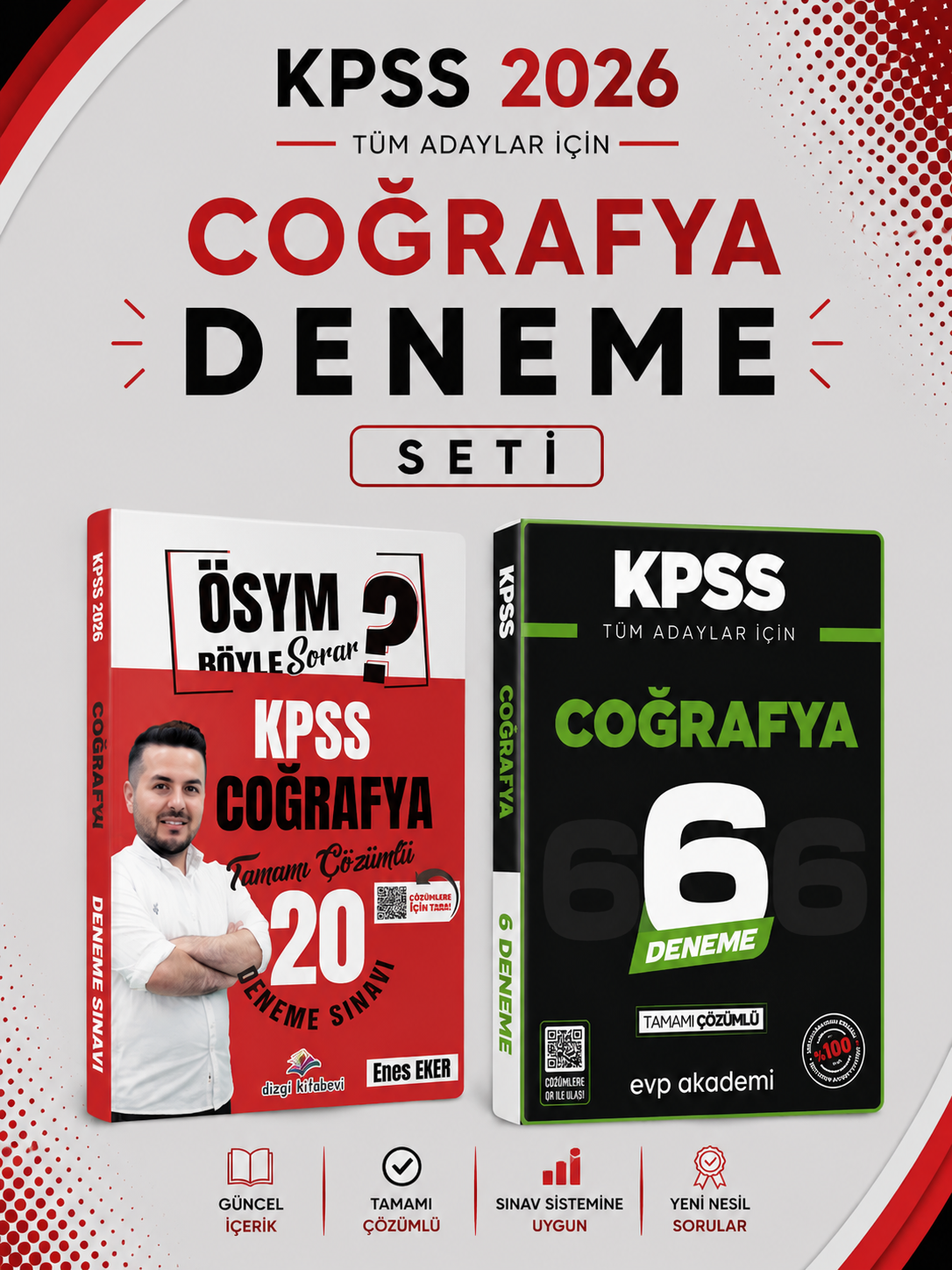 Dizgi 2026 KPSS Coğrafya 20 Deneme & KPSS Coğrafya 6 Deneme EVP Akademi Seti
